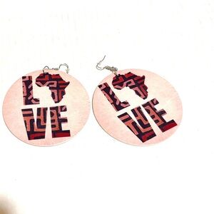 Pink Africa Love Earrings